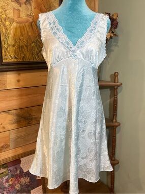 Icy Blue Babydoll Slip Dress